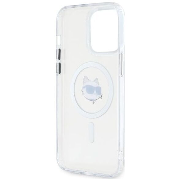 Karl Lagerfeld Karl Lagerfeld KLHMP13XHLSCHH iPhone 13   Pro Max 6.7" biały/white hardcase IML Metal Choupette Head MagSafe