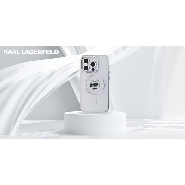 Karl Lagerfeld Karl Lagerfeld KLHMP14LHLSCHH iPhone 14   Pro 6.1" biały/white hardcase IML Metal Choupette Head MagSafe