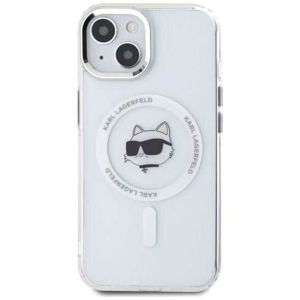 Karl Lagerfeld Karl Lagerfeld KLHMP15MHLSCHH iPhone 15   Plus 6.7" biały/white hardcase IML Metal Choupette Head MagSafe