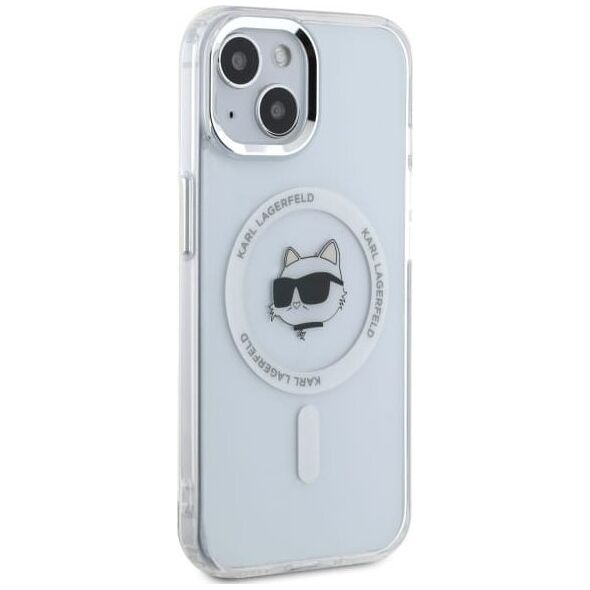 Karl Lagerfeld Karl Lagerfeld KLHMP15MHLSCHH iPhone 15   Plus 6.7" biały/white hardcase IML Metal Choupette Head MagSafe