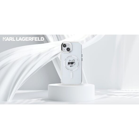 Karl Lagerfeld Karl Lagerfeld KLHMP15MHLSCHH iPhone 15   Plus 6.7" biały/white hardcase IML Metal Choupette Head MagSafe