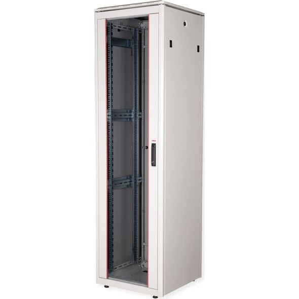 Szafa Roline ROLINE Netzwerkschrank Pro 48,26cm 19Zoll 42 HE 600x600 BxT Glast�r grau