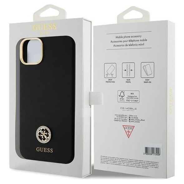 Guess GUHCP15M4DGPK iPhone 15 Plus / 14 Plus 6.7" czarny/black hardcase Silicone Logo Strass 4G