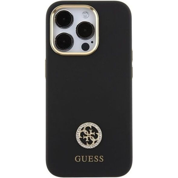 Guess GUHCP15LM4DGPK iPhone 15 Pro 6.1" czarny/black hardcase Silicone Logo Strass 4G