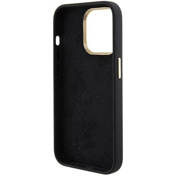 Guess GUHCP15LM4DGPK iPhone 15 Pro 6.1" czarny/black hardcase Silicone Logo Strass 4G