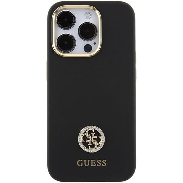 Guess GUHCP15XM4DGPK iPhone 15 Pro Max 6.7" czarny/black hardcase Silicone Logo Strass 4G