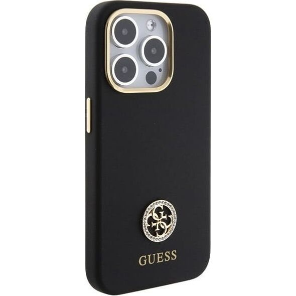 Guess GUHCP15XM4DGPK iPhone 15 Pro Max 6.7" czarny/black hardcase Silicone Logo Strass 4G
