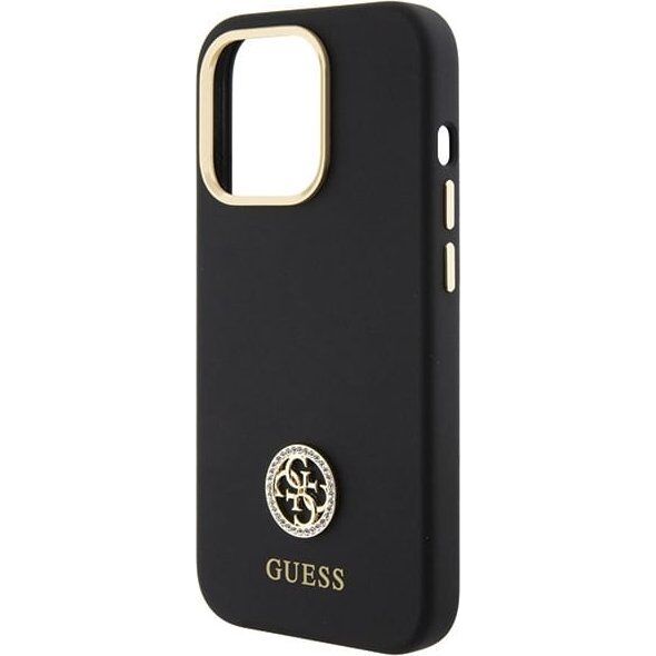 Guess GUHCP15XM4DGPK iPhone 15 Pro Max 6.7" czarny/black hardcase Silicone Logo Strass 4G