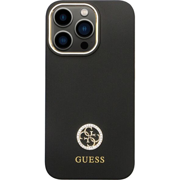 Guess GUHCP15XM4DGPK iPhone 15 Pro Max 6.7" czarny/black hardcase Silicone Logo Strass 4G