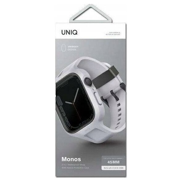 Pasek + etui UNIQ Monos 2in1 Apple Watch 4/5/6/7/8/9/SE 44/45mm szary/chalk grey