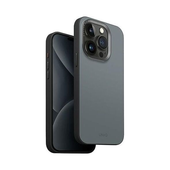 Etui UNIQ Lyden DS Apple iPhone 15 Pro Max Magclick Charging niebiesko-czarny/washed blue-black
