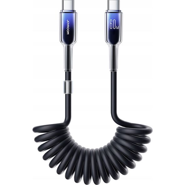 Kabel spiralny Joyroom S-A43 Crystal-Clear Series 60W USB-C / USB-C 1.5m czarny