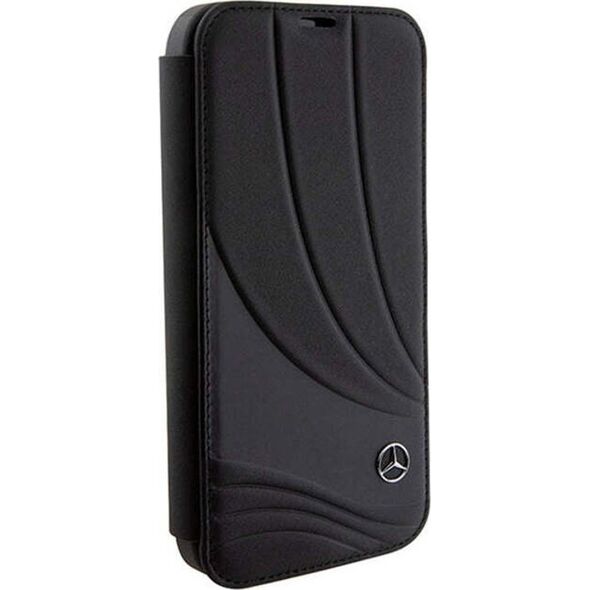 Etui Mercedes MEBKP15L8ROLK Apple iPhone 15 Pro bookcase Leather Wave Patern czarny/black