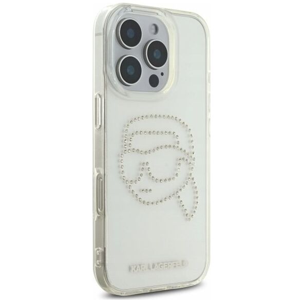Karl Lagerfeld KLHCP16XHKHDCELT iPhone    16 Pro Max 6.9" przezroczysty/transparent hardcase IML Rhinestones Karl Head