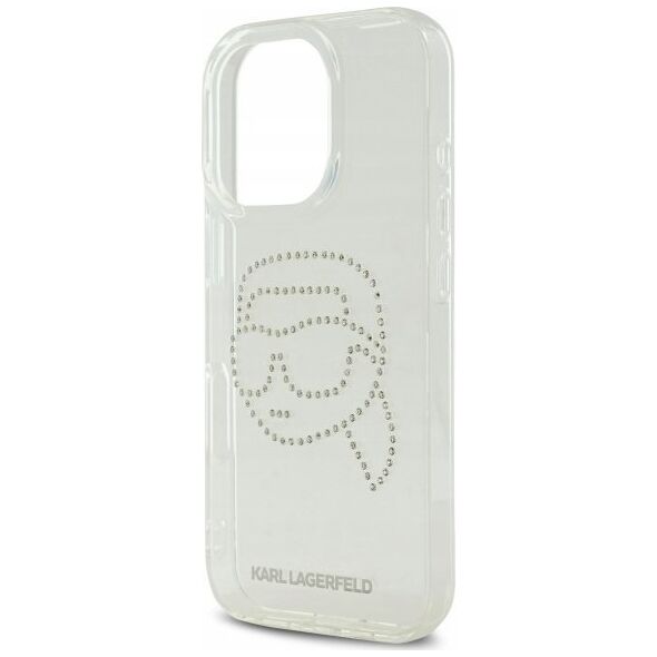 Karl Lagerfeld KLHCP16XHKHDCELT iPhone    16 Pro Max 6.9" przezroczysty/transparent hardcase IML Rhinestones Karl Head