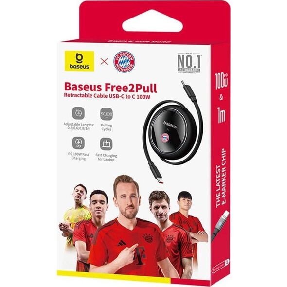 Baseus Kabel Ładowania USB-C do USB-C 100W (czarny) Edycja Bayern