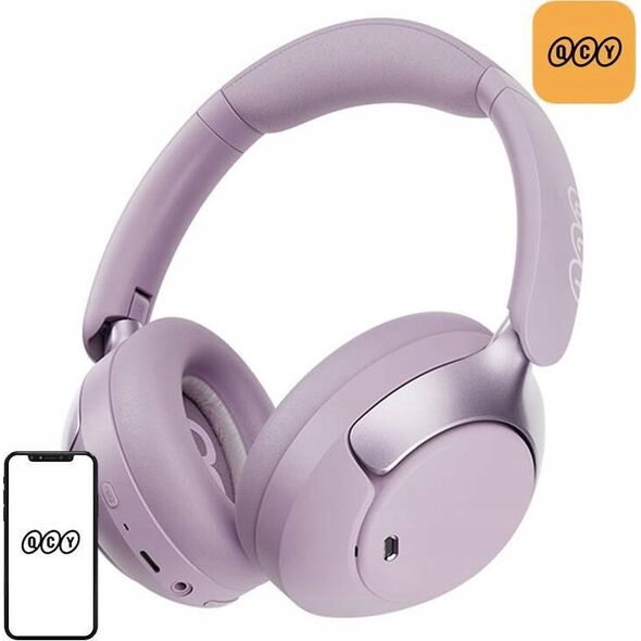 Bezprzewodowe słuchawki nauszne QCY H3 pro ANC Bluetooth 5.4 LDAC/AAC/SBC (fioletowe)