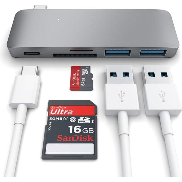 HUB USB Satechi 1x SD 1x USB-C 1x microSD  + 2x USB-A 3.0 (ST-TCUPM)