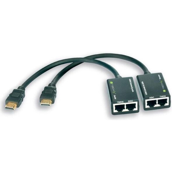 System przekazu sygnału AV Techly HDMI - RJ45 x2 0.15m czarny (301153)