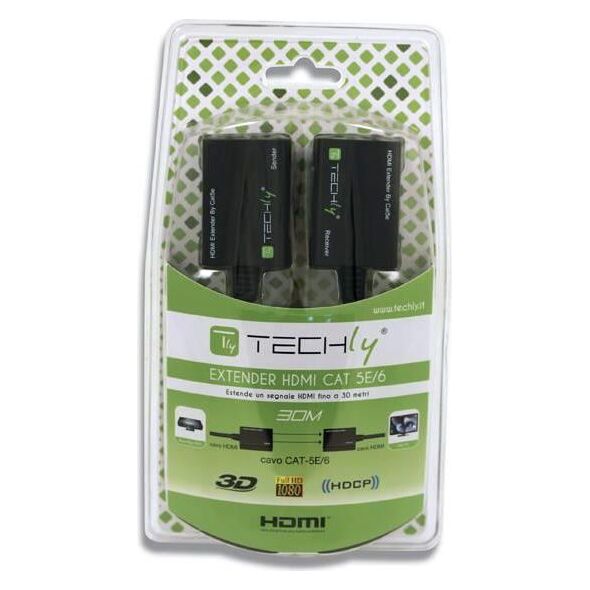 System przekazu sygnału AV Techly HDMI - RJ45 x2 0.15m czarny (301153)
