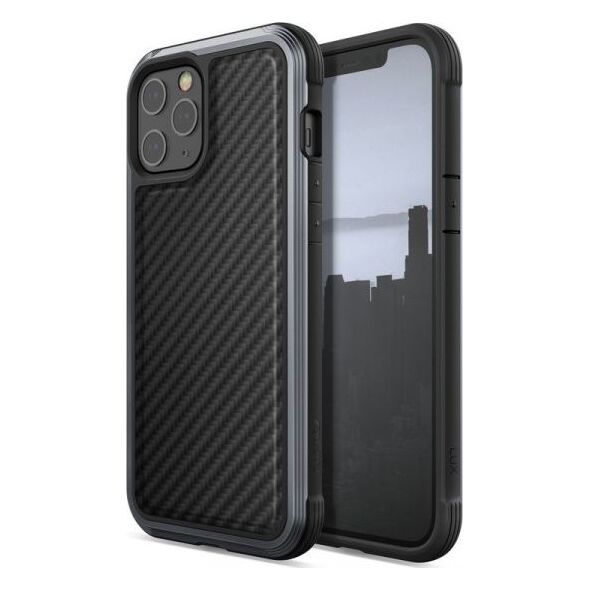 X-Doria Raptic Lux - Etui aluminiowe iPhone 12 Pro Max (Drop test 3m) (Black Carbon Fiber)