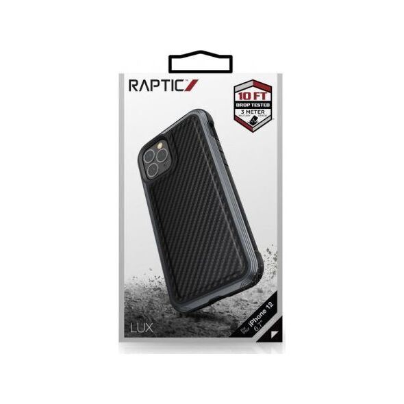 X-Doria Raptic Lux - Etui aluminiowe iPhone 12 Pro Max (Drop test 3m) (Black Carbon Fiber)