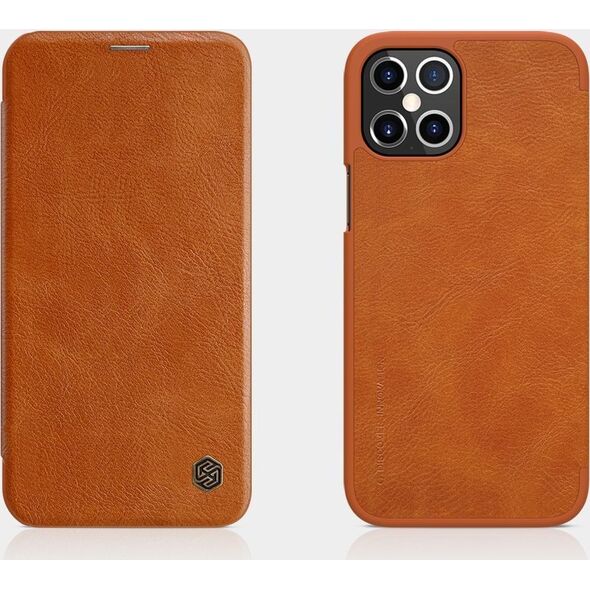 Nillkin Nillkin Qin skórzana kabura etui iPhone 12 Pro Max brązowy uniwersalny