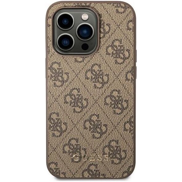 Guess Etui Guess GUHCP14LG4GFBR Apple iPhone 14 Pro brązowy/brown hard case 4G Metal Gold Logo