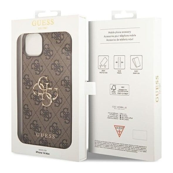 Guess Guess 4G Big Metal Logo - Etui iPhone 14 (brązowy)
