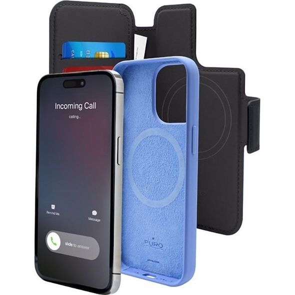 Puro PURO Folio MagSafe Case - Etui iPhone 14 Pro / 13 Pro (czarny)
