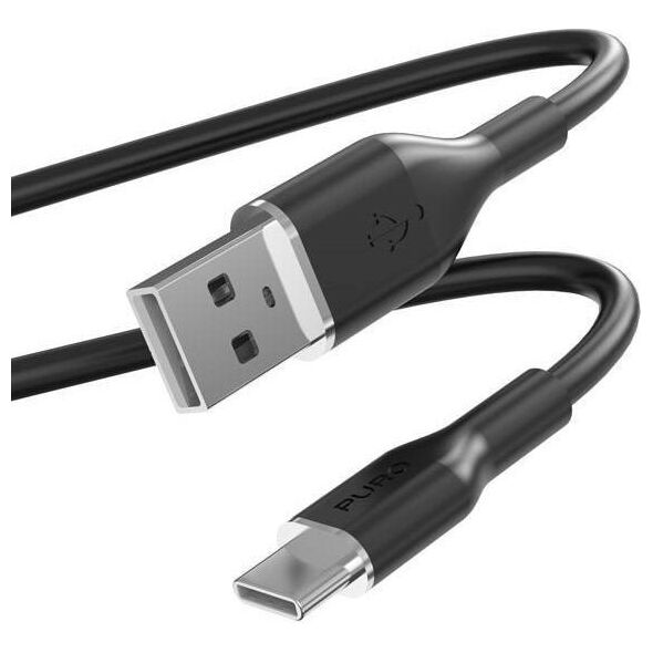 Kabel USB Puro USB-A - USB-C 1.5 m Czarny (PUR675)