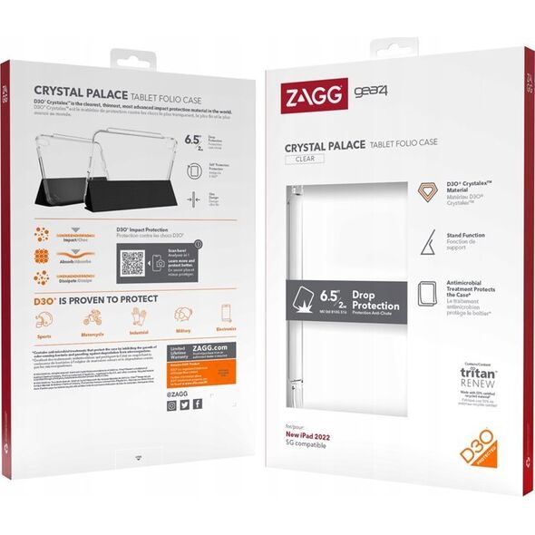 Etui na tablet Gear4 Etui GEAR4 Crystal Palace Folio Apple iPad 10.9 2022 (10. generacji) (clear)