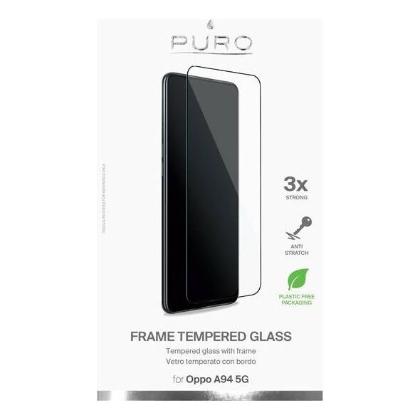 Puro Szkło hartowane PURO Frame Tempered Glass Oppo A94 5G (czarna ramka)