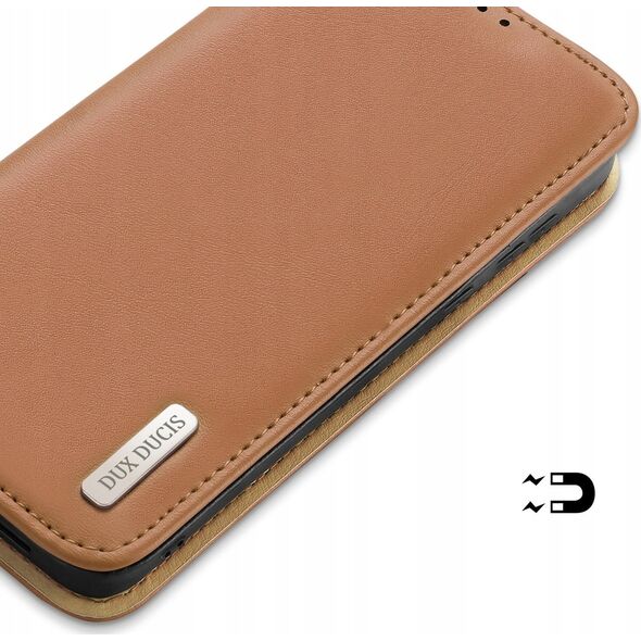 Dux Ducis Etui Dux Ducis Hivo z klapką i blokadą RFID do Samsung Galaxy S24+ - brązowe