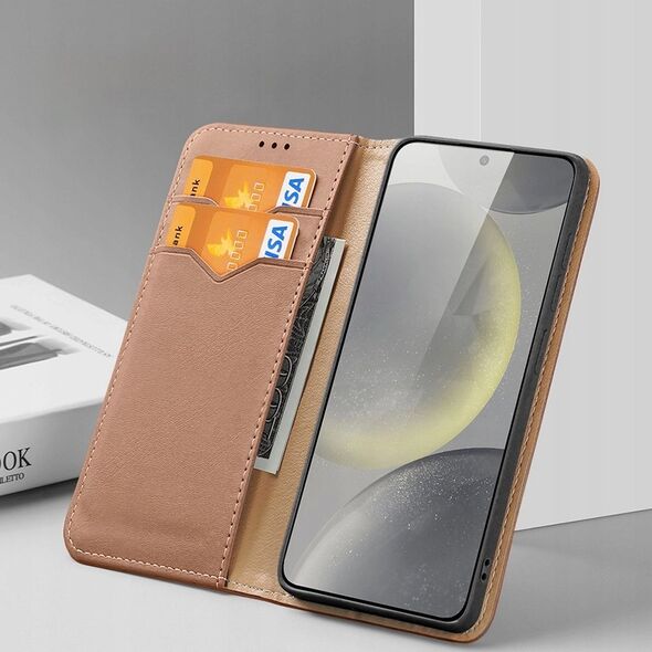 Dux Ducis Etui Dux Ducis Hivo z klapką i blokadą RFID do Samsung Galaxy S24+ - brązowe