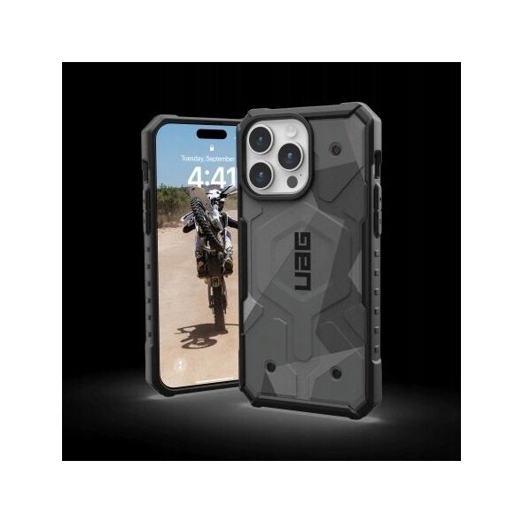 UAG Etui UAG Pathfinder MagSafe do iPhone 15 Pro Max - szare moro