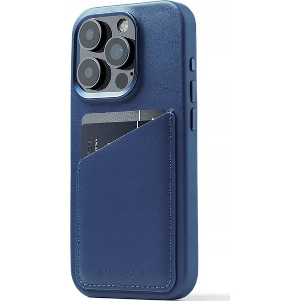 Troubadour Goods Limited Mujjo Full Leather Wallet Case - etui skórzane do iPhone 15 Pro kompatybilne z MagSafe (monaco blue)