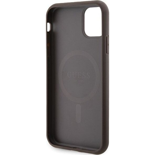 Guess Guess GUHMN61G4GFRW iPhone 11 6.1" / Xr brązowy/brown hardcase 4G Collection Leather Metal Logo MagSafe