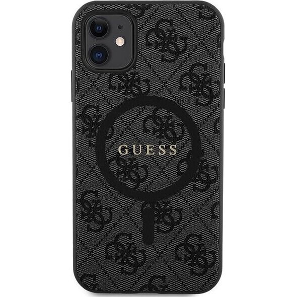 Guess Guess GUHMN61G4GFRK iPhone 11 6.1" / Xr czarny/black hardcase 4G Collection Leather Metal Logo MagSafe
