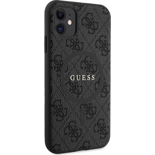 Guess Guess GUHMN61G4GFRK iPhone 11 6.1" / Xr czarny/black hardcase 4G Collection Leather Metal Logo MagSafe