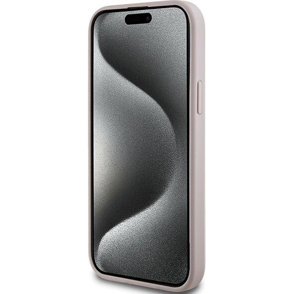 Guess Guess GUHMP15SG4GFRP iPhone 15 / 14 / 13 6.1" różowy/pink hardcase 4G Collection Leather Metal Logo MagSafe