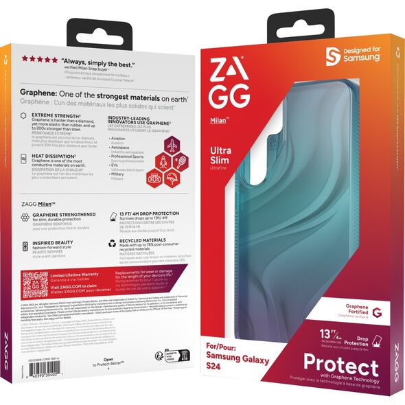 Zagg International ZAGG Cases Milan - obudowa ochronna do Samsung S24 (Deep Aurora)