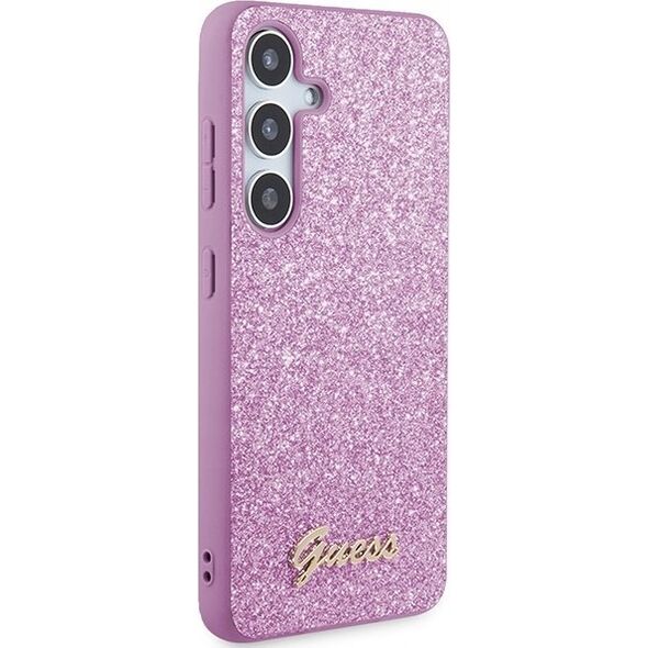Guess Oryginalne Etui GUESS Hardcase GUHCS24SHGGSHU do Samsung S24 (Glitter Script / fioletowy)