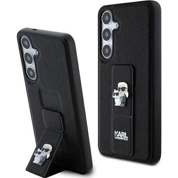 Karl Lagerfeld Karl Lagerfeld KLHCS24SGSAKCPK S24 S921 czarny/black hardcase Gripstand Saffiano Karl&Choupette Pins