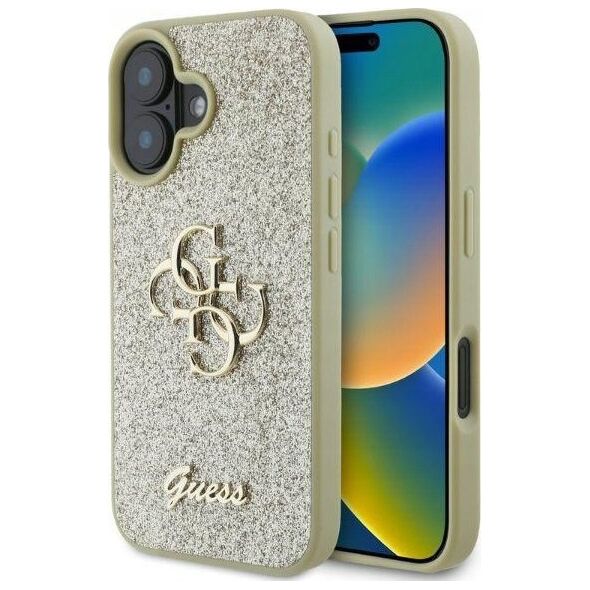 Guess Guess GUHCP16SHG4SGD iPhone 16 6.1" złoty/gold hardcase Fixed Glitter Big 4G
