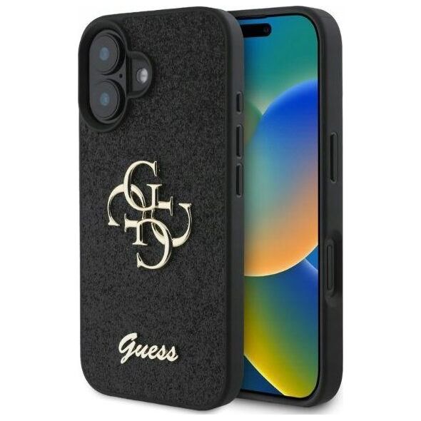 Guess Guess GUHCP16SHG4SGK iPhone 16 6.1" czarny/black hardcase Fixed Glitter Big 4G