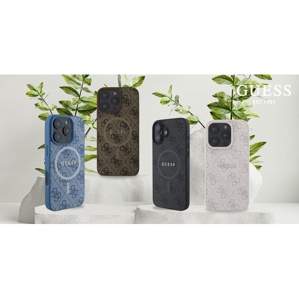 Guess Guess GUHMP16SG4GFRP iPhone 16 6.1" różowy/pink hardcase 4G Ring Classic Logo MagSafe