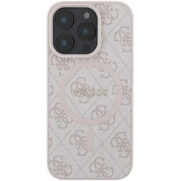 Guess Guess GUHMP16SG4GFRP iPhone 16 6.1" różowy/pink hardcase 4G Ring Classic Logo MagSafe