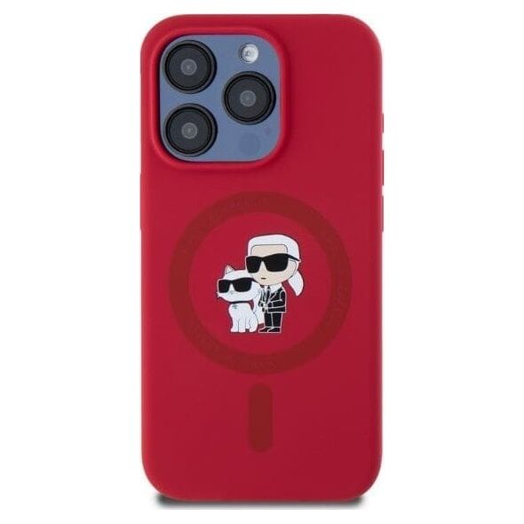 Karl Lagerfeld Karl Lagerfeld KLHMP15LSCMKCRHR iPhone 15 Pro 6.1" czerwony/red hardcase Silicone KC Heads Ring MagSafe