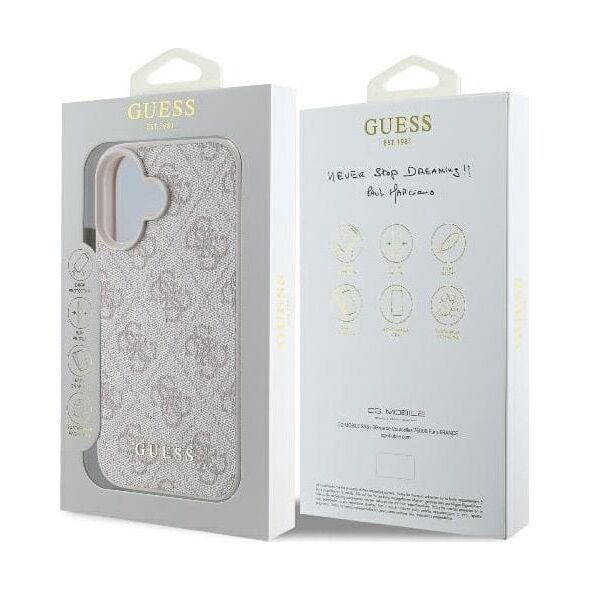 Guess Guess GUHCP16MG4GFPI iPhone 16 Plus 6.7" różowy/pink hardcase 4G Classic